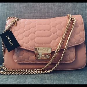 BeBe Honey Blush Quilted Crossbody Purse